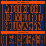 Custom Black Royal-Orange Pinstripe Line Sports Sublimation Soccer Uniform Jersey