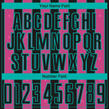 Custom Black Pink-Aqua Pinstripe Line Sports Sublimation Soccer Uniform Jersey