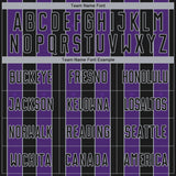 Custom Black Purple-Gray Pinstripe Line Sports Sublimation Soccer Uniform Jersey