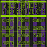 Custom Black Purple-Neon Green Pinstripe Line Sports Sublimation Soccer Uniform Jersey