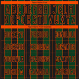 Custom Black Green-Orange Pinstripe Line Sports Sublimation Soccer Uniform Jersey