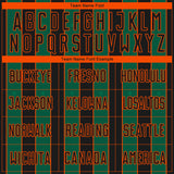 Custom Black Kelly Green-Orange Pinstripe Line Sports Sublimation Soccer Uniform Jersey