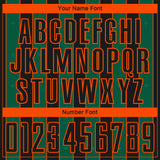 Custom Black Kelly Green-Orange Pinstripe Line Sports Sublimation Soccer Uniform Jersey