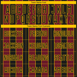 Custom Black Crimson-Gold Pinstripe Line Sports Sublimation Soccer Uniform Jersey