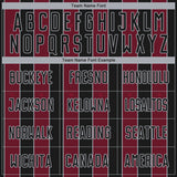 Custom Black Crimson-Gray Pinstripe Line Sports Sublimation Soccer Uniform Jersey