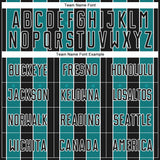 Custom Black Teal-White Pinstripe Line Sports Sublimation Soccer Uniform Jersey