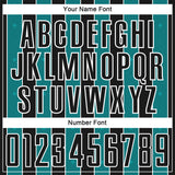 Custom Black Teal-White Pinstripe Line Sports Sublimation Soccer Uniform Jersey