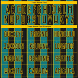 Custom Black Teal-Yellow Pinstripe Line Sports Sublimation Soccer Uniform Jersey