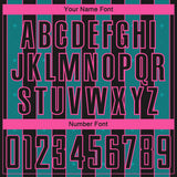 Custom Black Teal-Pink Pinstripe Line Sports Sublimation Soccer Uniform Jersey