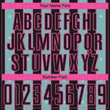 Custom Black Ice Blue-Pink Pinstripe Line Sports Sublimation Soccer Uniform Jersey