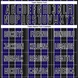 Custom Black Dark Purple-White Pinstripe Line Sports Sublimation Soccer Uniform Jersey