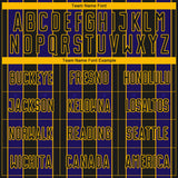 Custom Black Dark Purple-Gold Pinstripe Line Sports Sublimation Soccer Uniform Jersey