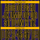 Custom Black Dark Purple-Gold Pinstripe Line Sports Sublimation Soccer Uniform Jersey