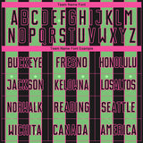 Custom Black Pea Green-Pink Pinstripe Line Sports Sublimation Soccer Uniform Jersey