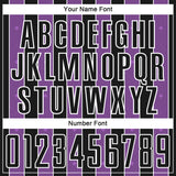 Custom Black Medium Purple-White Pinstripe Line Sports Sublimation Soccer Uniform Jersey