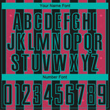 Custom Black Neon Pink-Aqua Pinstripe Line Sports Sublimation Soccer Uniform Jersey