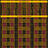 Custom Black Burgundy-Gold Pinstripe Line Sports Sublimation Soccer Uniform Jersey