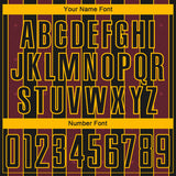 Custom Black Burgundy-Gold Pinstripe Line Sports Sublimation Soccer Uniform Jersey