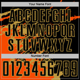 Custom Black Orange-Old Gold Abstract Fragment Art Splash Sports Sublimation Soccer Uniform Jersey