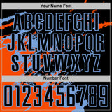 Custom Black Orange-Powder Blue Abstract Fragment Art Splash Sports Sublimation Soccer Uniform Jersey