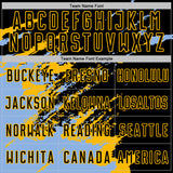 Custom Black Light Blue-Gold Abstract Fragment Art Splash Sports Sublimation Soccer Uniform Jersey