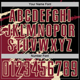 Custom Black Crimson-Cream Abstract Fragment Art Splash Sports Sublimation Soccer Uniform Jersey