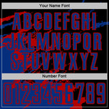 Custom Black Royal-Red Abstract Fragment Art Splash Sports Sublimation Soccer Uniform Jersey