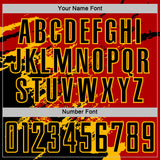 Custom Red Black-Gold Abstract Fragment Art Splash Sports Sublimation Soccer Uniform Jersey