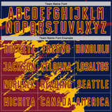 Custom Navy Crimson-Gold Abstract Fragment Art Splash Sports Sublimation Soccer Uniform Jersey