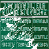 Custom Green Kelly Green-White Abstract Fragment Art Splash Sports Sublimation Soccer Uniform Jersey