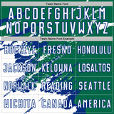 Custom Kelly Green White-Royal Abstract Fragment Art Splash Sports Sublimation Soccer Uniform Jersey