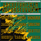 Custom Kelly Green Black-Gold Abstract Fragment Art Splash Sports Sublimation Soccer Uniform Jersey