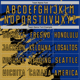 Custom Royal Old Gold-Black Abstract Fragment Art Splash Sports Sublimation Soccer Uniform Jersey