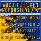 Custom Royal Gold-Black Abstract Fragment Art Splash Sports Sublimation Soccer Uniform Jersey