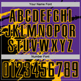 Custom Purple Black-Gold Abstract Fragment Art Splash Sports Sublimation Soccer Uniform Jersey