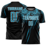 Custom Black Panther Blue-White Splash Sports Sublimation Soccer Uniform Jersey
