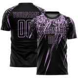 Custom Black Light Purple Splash Sports Sublimation Soccer Uniform Jersey