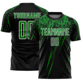 Custom Black Grass Green-White Splash Sports Sublimation Soccer Uniform Jersey
