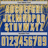 Custom Royal Old Gold-White Splash Sports Sublimation Soccer Uniform Jersey