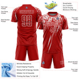 Custom Red White Splash Sports Sublimation Soccer Uniform Jersey
