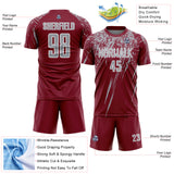 Custom Crimson Gray-White Splash Sports Sublimation Soccer Uniform Jersey