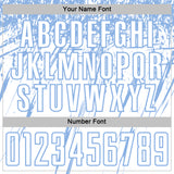 Custom White Light Blue Splash Sports Sublimation Soccer Uniform Jersey