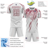 Custom White Crimson Splash Sports Sublimation Soccer Uniform Jersey