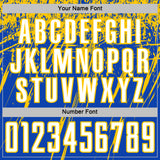 Custom Thunder Blue White-Yellow Splash Sports Sublimation Soccer Uniform Jersey