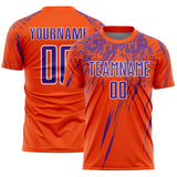 Custom Orange Purple-White Splash Sports Sublimation Soccer Uniform Jersey
