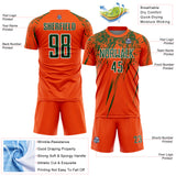 Custom Orange Green-White Splash Sports Sublimation Soccer Uniform Jersey