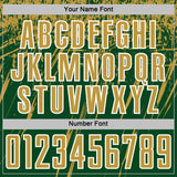 Custom Green Old Gold-White Splash Sports Sublimation Soccer Uniform Jersey