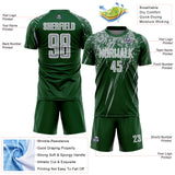 Custom Green Gray-White Splash Sports Sublimation Soccer Uniform Jersey