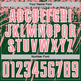 Custom Green Medium Pink-White Splash Sports Sublimation Soccer Uniform Jersey