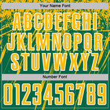 Custom Kelly Green Gold-White Splash Sports Sublimation Soccer Uniform Jersey